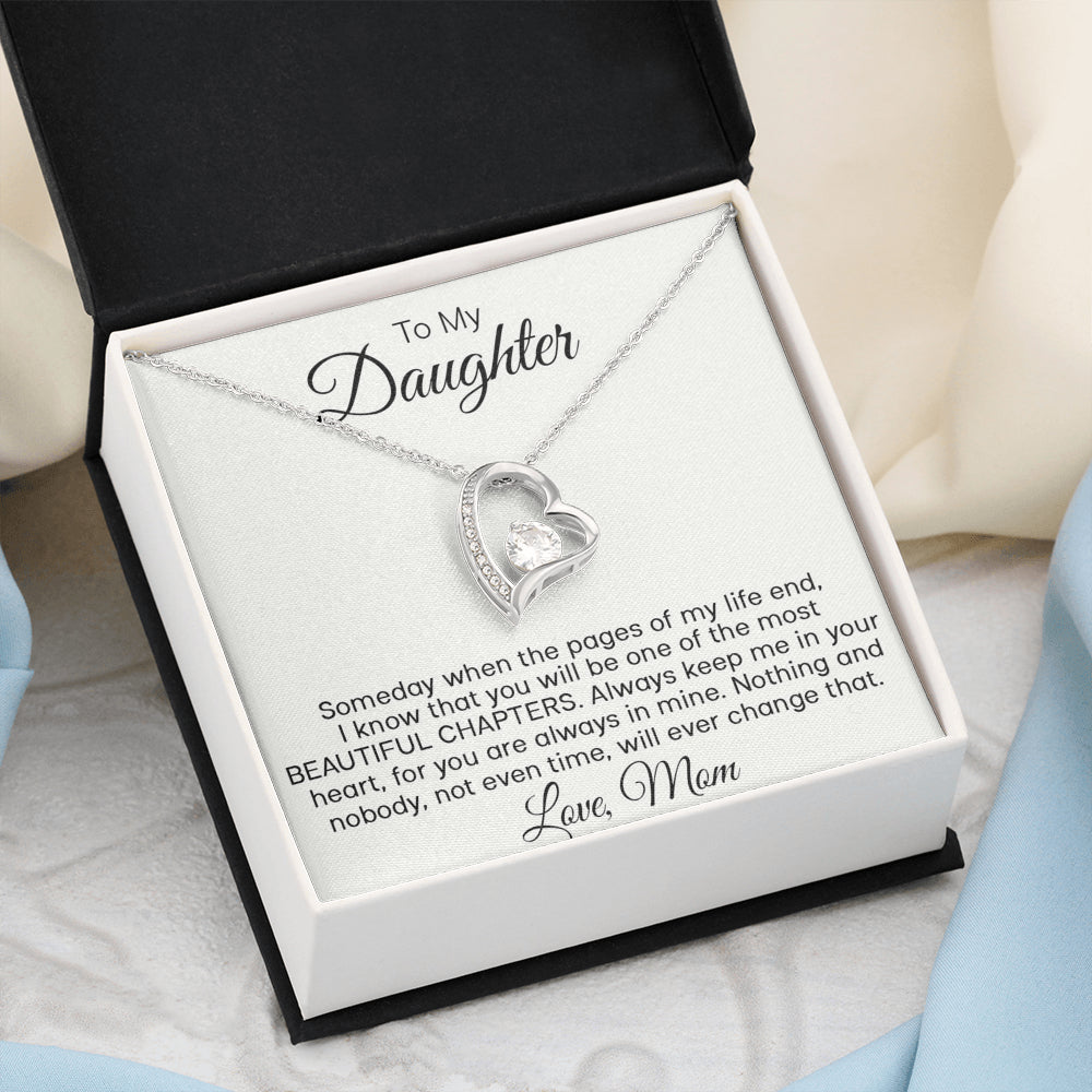 iWow Meaningful Quote Daughter Gift from Mom - Beautiful Chapters - Forever Love Necklace, Daughter Necklace, Gifts to Daughter, Necklace from Mom, Daughter Gift Standard Box