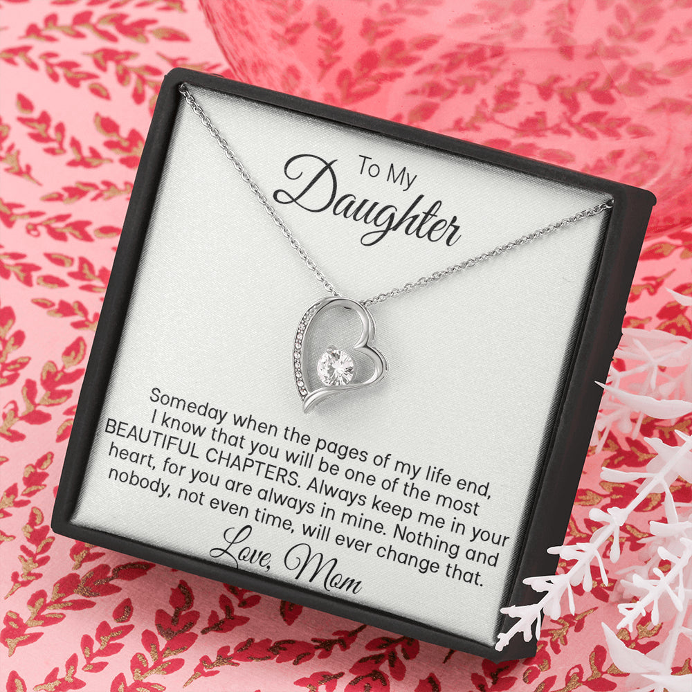 iWow Meaningful Quote Daughter Gift from Mom - Beautiful Chapters - Forever Love Necklace, Daughter Necklace, Gifts to Daughter, Necklace from Mom, Daughter Gift Standard Box