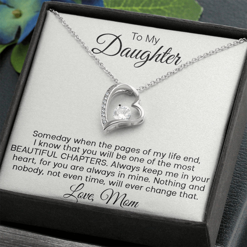 iWow Meaningful Quote Daughter Gift from Mom - Beautiful Chapters - Forever Love Necklace, Daughter Necklace, Gifts to Daughter, Necklace from Mom, Daughter Gift Standard Box