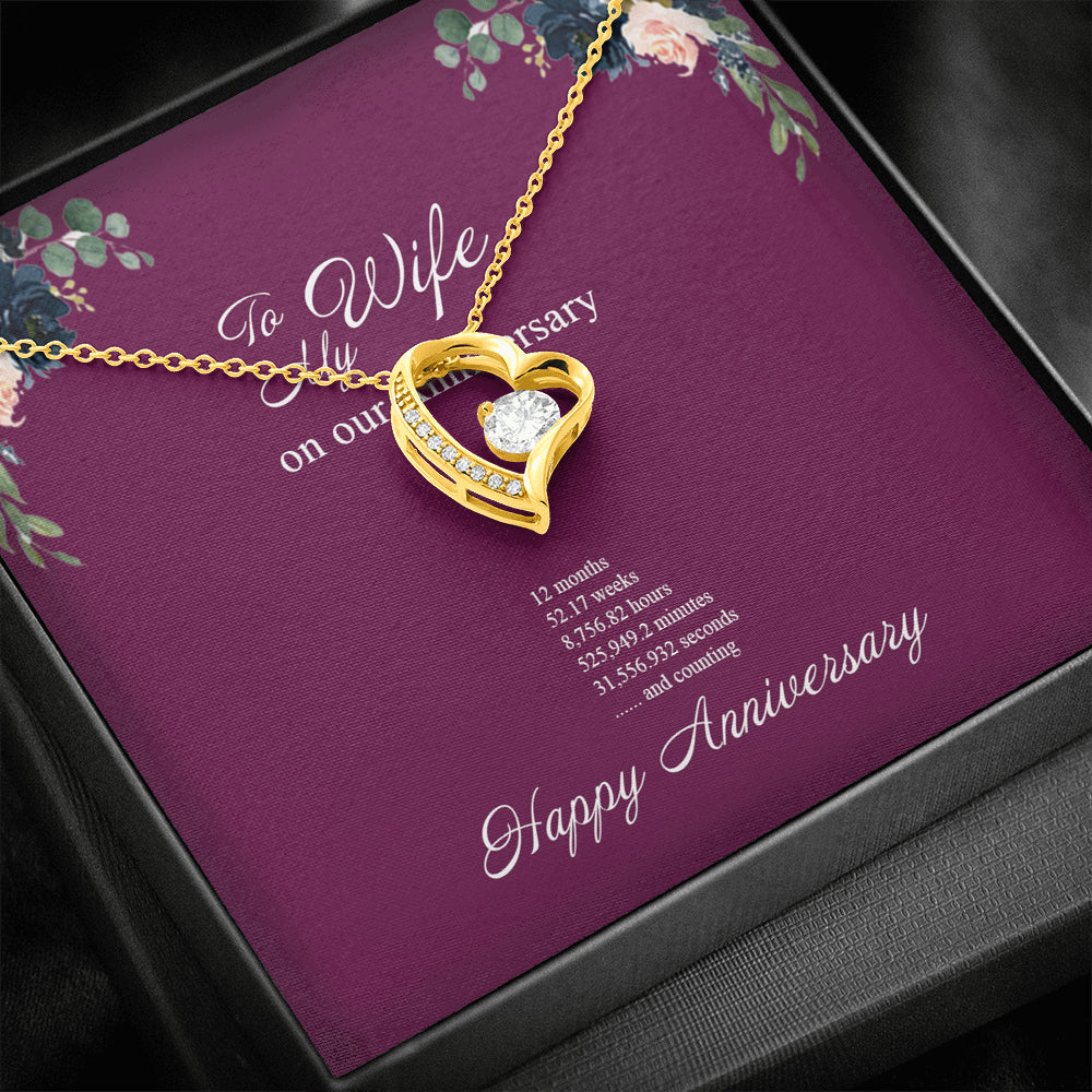 Molomon Inspirational 1 Year for Wife, Wife Anniversary Necklace, First Year Anniversary, One Year Marriage Anniversary