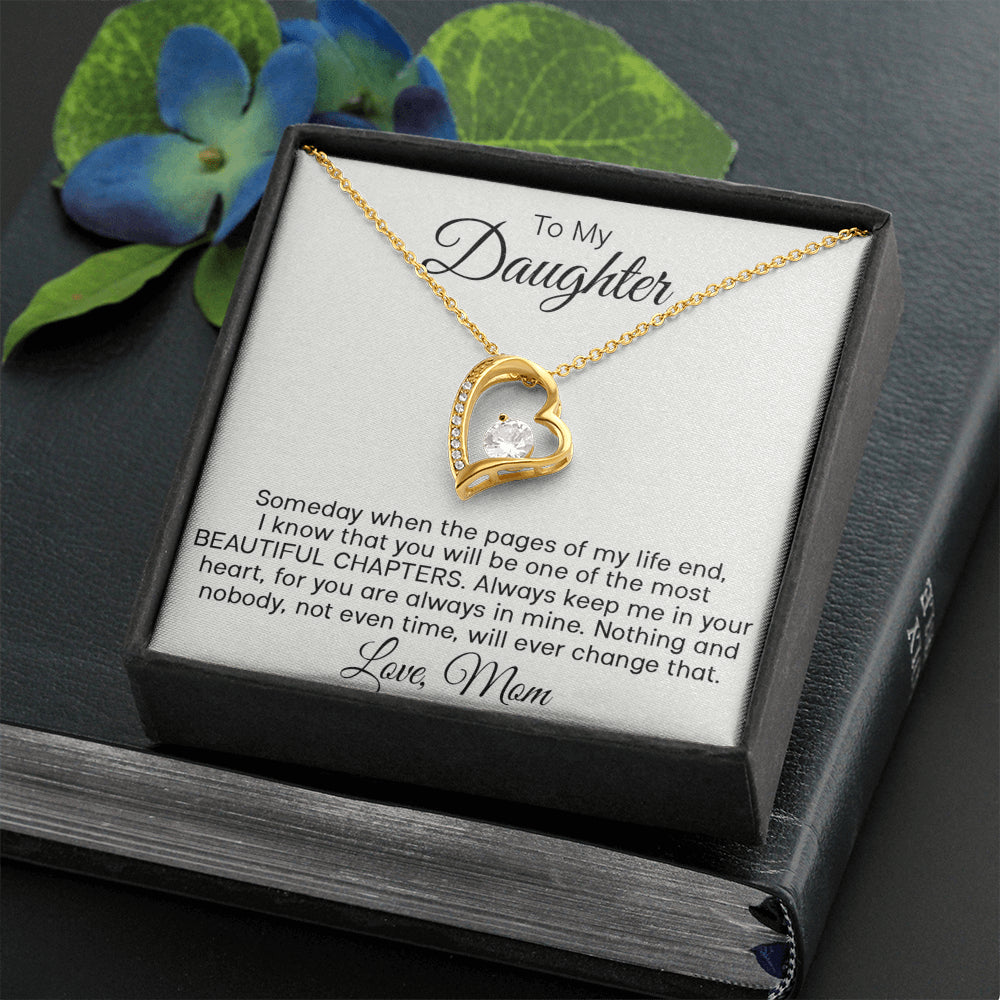iWow Meaningful Quote Daughter Gift from Mom - Beautiful Chapters - Forever Love Necklace, Daughter Necklace, Gifts to Daughter, Necklace from Mom, Daughter Gift Standard Box