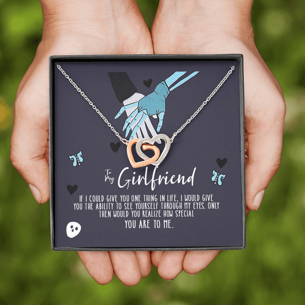 to my girlfriend Interlocked Heart Necklace Romantic Gifts For Girlfriend, Best Simple Gifts For Girlfriend, Jewelry For Girlfriend, Creative Birthday Gifts, Girlfriend Hearts Necklace, Gifts for her