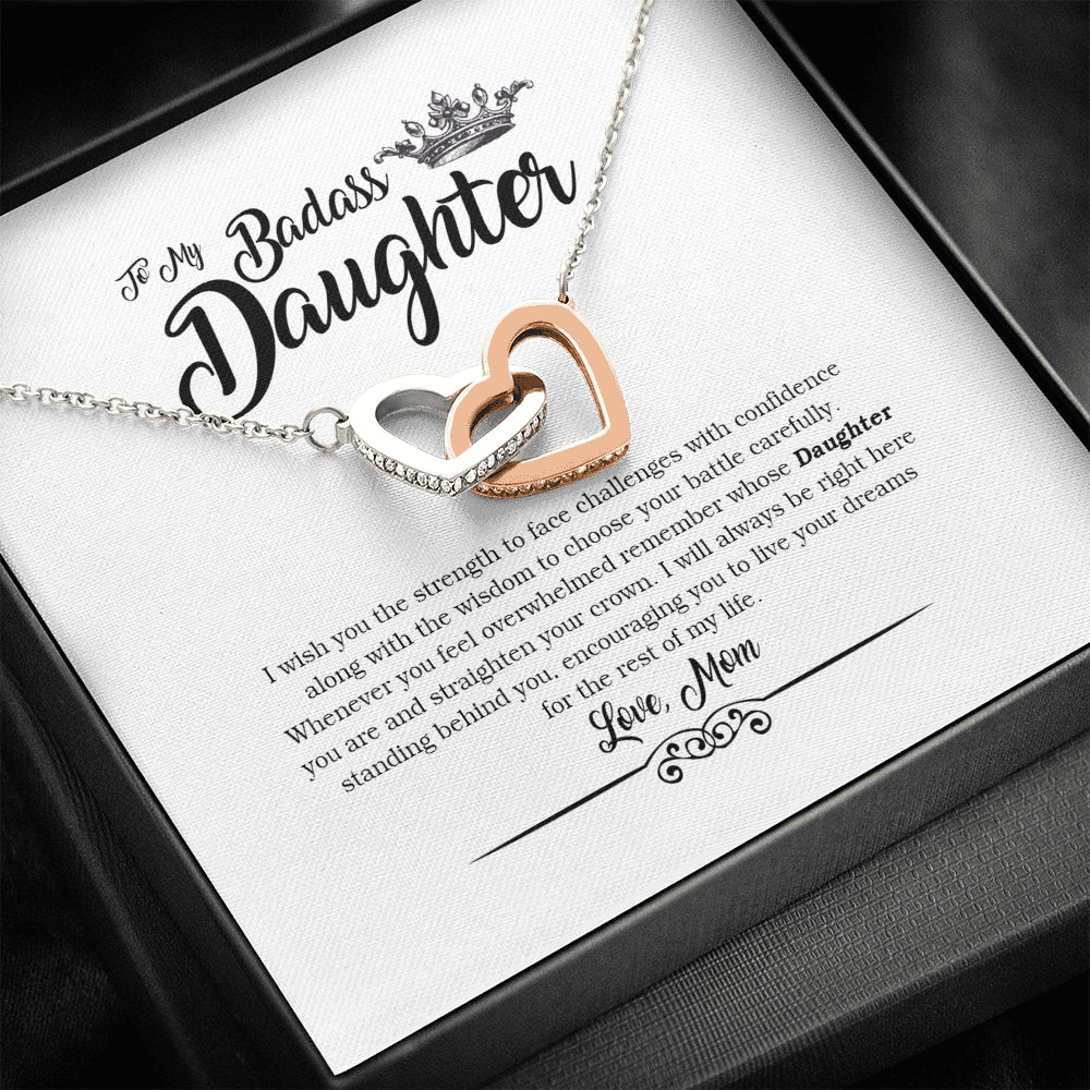 To My Badass Daughter - Birthday Gift For Daughter From Mom, Daughter Necklace from Mom, Daughter Birthday Jewelry