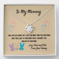 Thumbnail for Mother's Day Gift, Gifts To My Mommy Bunnies Love Knot Necklace, Love Kisses And Kicks From Your Tummy