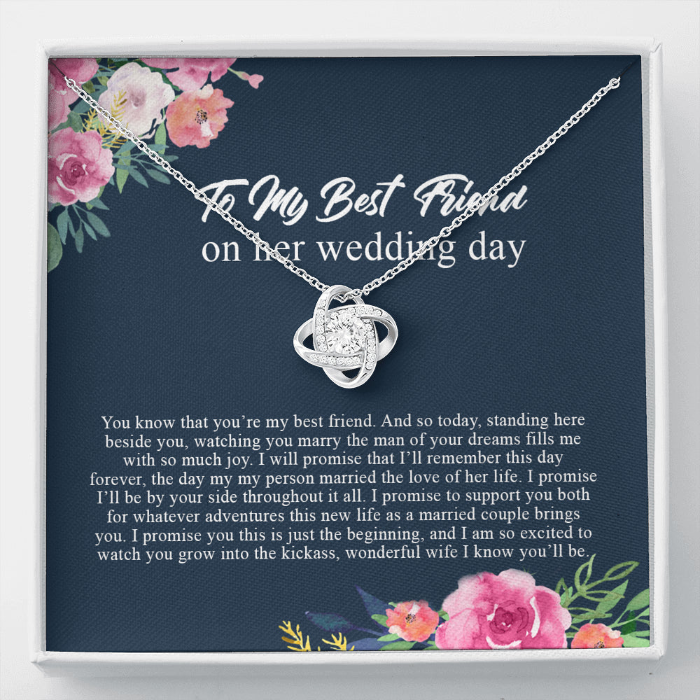 Friend to Bride Necklace Gift with Message Card, on Her Wedding Day, Friend of The Bride Necklace, Wedding Gift for Bride, Bride Jewelry Gift