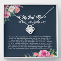 Thumbnail for Friend to Bride Necklace Gift with Message Card, on Her Wedding Day, Friend of The Bride Necklace, Wedding Gift for Bride, Bride Jewelry Gift