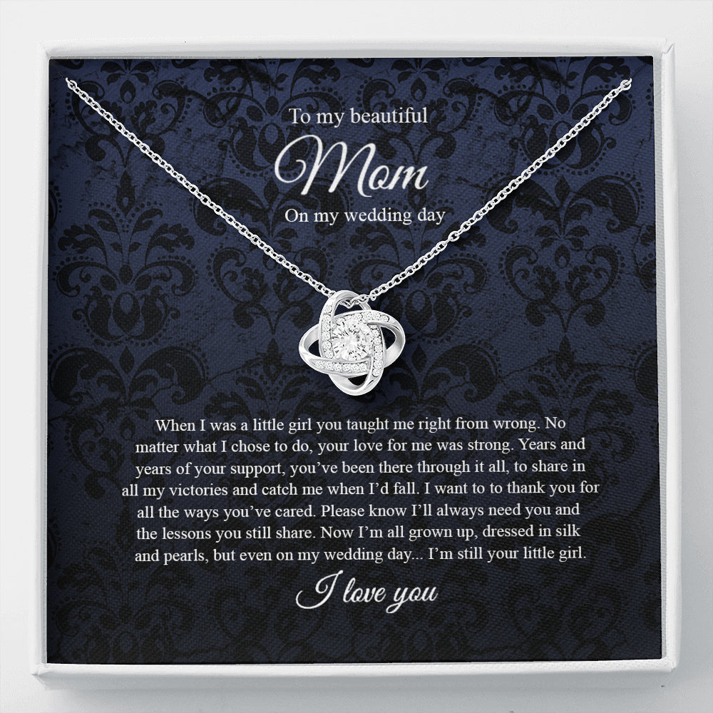 Love Knot Necklace, To Mom On My Wedding Day, Mother Of The Bride Gift From Daughter, Mother Of The Bride Necklace From Bride, Mom Of Bride