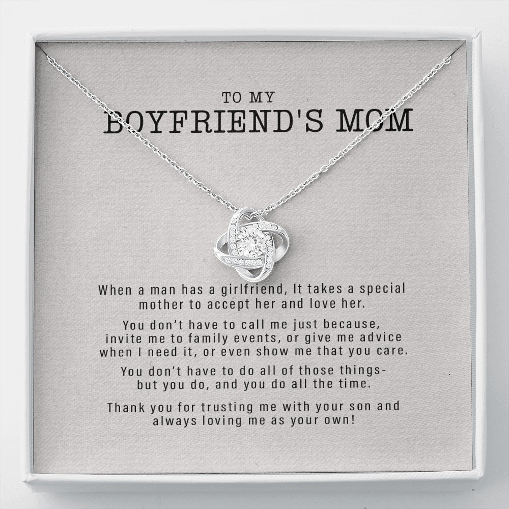 Meaningful Quote Boyfriend's Mom Gift, To My Boyfriends Mom Necklace, For My Boyfriend's Mom on Mother's Day, Birthday Gift for Boyfriends Mom On Christmas, Birthday