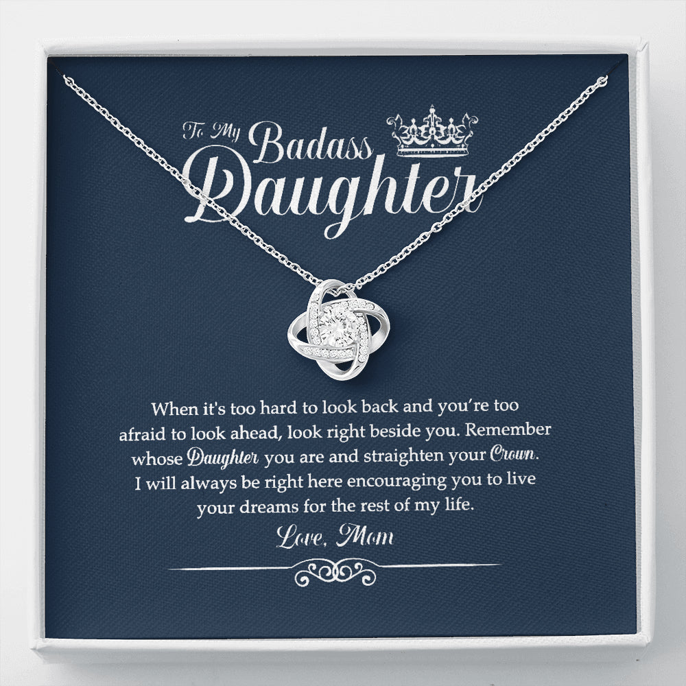 To My Badass Daughter Necklace - Remember Whose Daughter You Are And Straighten Your Crown