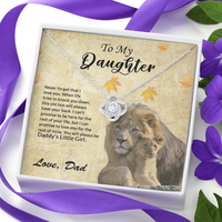 Thumbnail for to my daughter necklace, you will always be daddy's little girl the love knot necklace