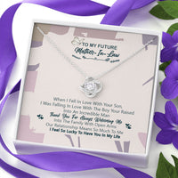 Thumbnail for iWow Inspirational to My Future Mother in Law, Thank You for Welcoming Me Love Knot Necklace, Mother Daughter Gift Mother's Day On Birthday, Christmas