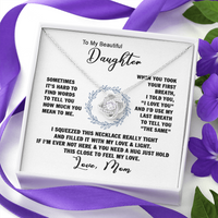 Thumbnail for To My Beautiful Daughter Love Knot Necklace, Gift For Daughter From Mom