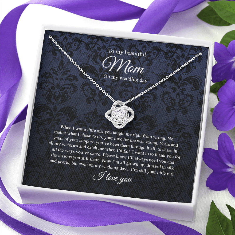 Love Knot Necklace, To Mom On My Wedding Day, Mother Of The Bride Gift From Daughter, Mother Of The Bride Necklace From Bride, Mom Of Bride