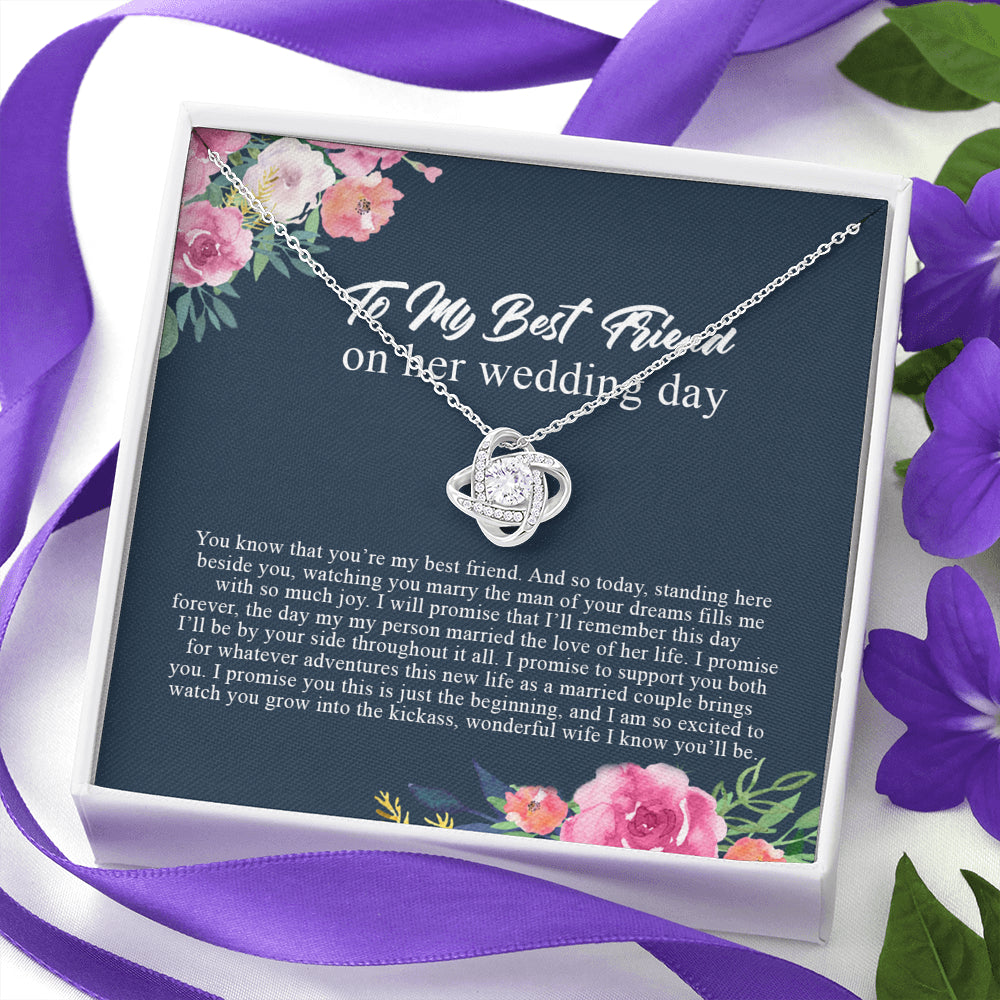 Friend to Bride Necklace Gift with Message Card, on Her Wedding Day, Friend of The Bride Necklace, Wedding Gift for Bride, Bride Jewelry Gift