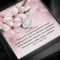 Thumbnail for KORAFINA Customized Mom Necklace Gift to Mom from Son to My Mother Thank You Knot Necklace Gift Necklace with Message Card On Birthday, Christmas
