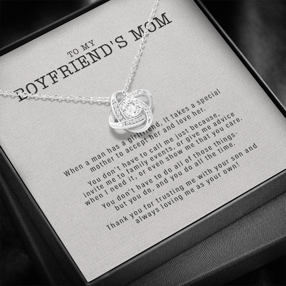Meaningful Quote Boyfriend's Mom Gift, To My Boyfriends Mom Necklace, For My Boyfriend's Mom on Mother's Day, Birthday Gift for Boyfriends Mom On Christmas, Birthday