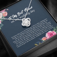 Thumbnail for Friend to Bride Necklace Gift with Message Card, on Her Wedding Day, Friend of The Bride Necklace, Wedding Gift for Bride, Bride Jewelry Gift