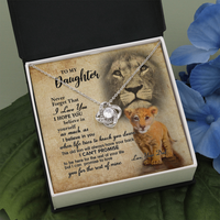 Thumbnail for to my daughter necklace, this old lion will always have your back the love knot necklace