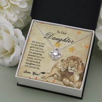Thumbnail for to our daughter necklace, we love you for the little girlthat you once were the love knot necklace