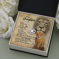 Thumbnail for to my daughter necklace, this old lion will always have your back the love knot necklace