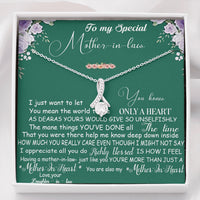 Thumbnail for iWow Inspirational Alluring Beauty Necklace - to My Mother in Law, You Mean The World Necklace - Birthday Gift for Mother in Law with Box Message Card On Birthday, Christmas
