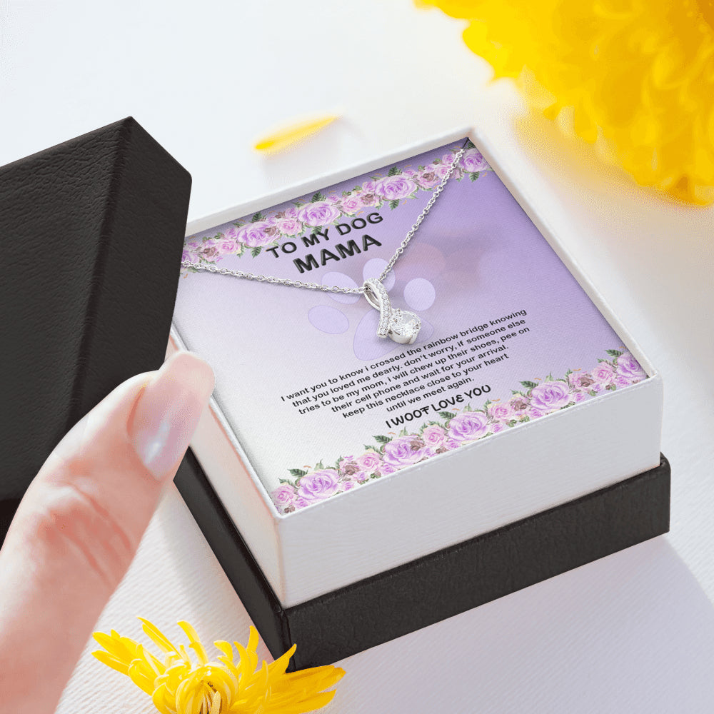 KORAFINA Meaningful Quote to My Dog Mama, Pet Dog Loss Necklace, Pet Loss Gift for Mom, Dog Mom Memorial Pet Jewelry, Pet Necklace Dog, Fur Mama, Mothers Day from Dog On Birthday