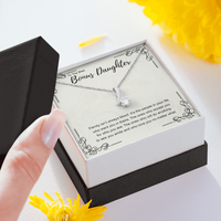 Thumbnail for to the best bonus daughter necklace, family isn't always blood ALLURING BEAUTY necklace, gift to my bonus daughter