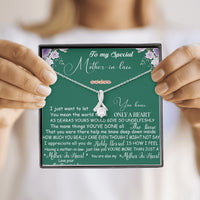 Thumbnail for iWow Inspirational Alluring Beauty Necklace - to My Mother in Law, You Mean The World Necklace - Birthday Gift for Mother in Law with Box Message Card On Birthday, Christmas