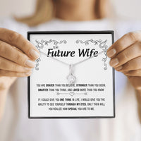 Thumbnail for On Cloud Nine Gifts To My Future Wife Loved More Than You Know Alluring Beauty Necklace with Message Card and Gift Box Included. Gift for Girlfriend or Fiance.