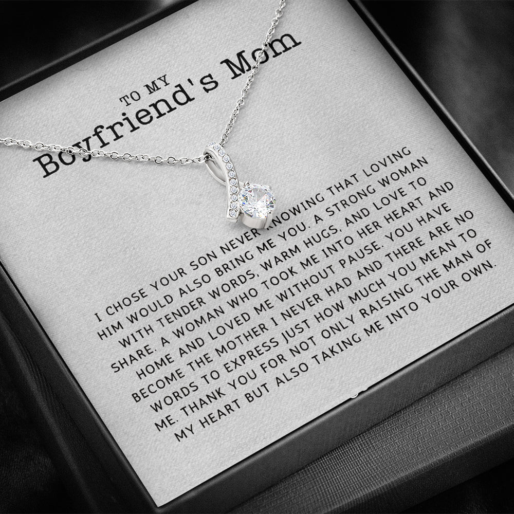 KORAFINA Customized Boyfriend's Mom Gift, to My Boyfriends Mom Necklace, for My Boyfriend's Mom on Mother's Day, Birthday Gift for Boyfriends Mom On Christmas, Anniversary