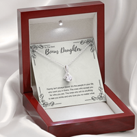 Thumbnail for to the best bonus daughter necklace, family isn't always blood ALLURING BEAUTY necklace, gift to my bonus daughter