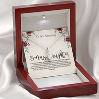 Thumbnail for to my bonus daughter necklace, storng women aren't simply born alluring beauty necklace, gifts for my bonus daughter