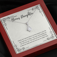 Thumbnail for to the best bonus daughter necklace, family isn't always blood ALLURING BEAUTY necklace, gift to my bonus daughter