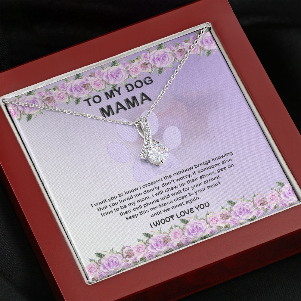 KORAFINA Meaningful Quote to My Dog Mama, Pet Dog Loss Necklace, Pet Loss Gift for Mom, Dog Mom Memorial Pet Jewelry, Pet Necklace Dog, Fur Mama, Mothers Day from Dog On Birthday