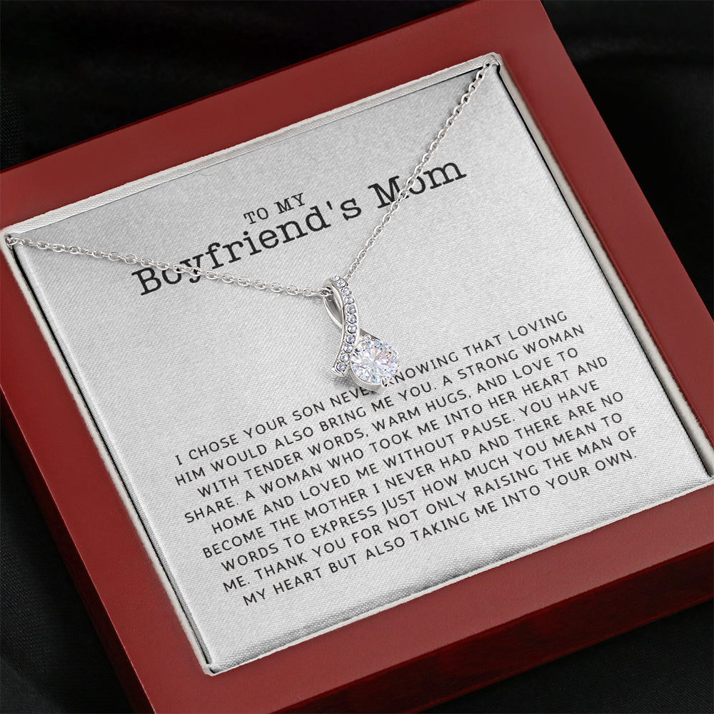KORAFINA Customized Boyfriend's Mom Gift, to My Boyfriends Mom Necklace, for My Boyfriend's Mom on Mother's Day, Birthday Gift for Boyfriends Mom On Christmas, Anniversary