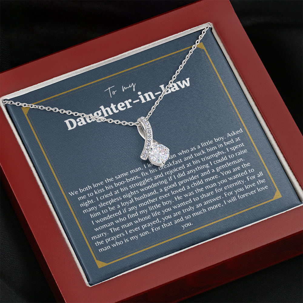 Atiara Gifts Gift for Daughter in Law, Welcoming Daughter in Law Into, Gift for Bride from Mother in Law Necklace, Daughter in Law Jewelry, White Gold Necklace for Daughter-in-Law