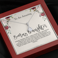 Thumbnail for to my bonus daughter necklace, storng women aren't simply born alluring beauty necklace, gifts for my bonus daughter