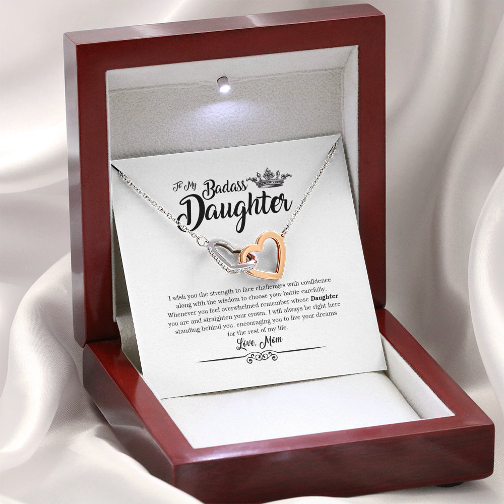 To My Badass Daughter - Birthday Gift For Daughter From Mom, Daughter Necklace from Mom, Daughter Birthday Jewelry