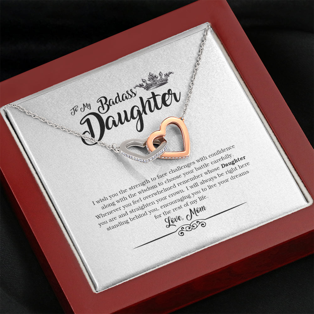 To My Badass Daughter - Birthday Gift For Daughter From Mom, Daughter Necklace from Mom, Daughter Birthday Jewelry