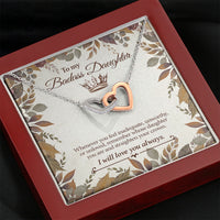 Thumbnail for From Dad Mom To My Badass Daughter Whenever Feeling Inadequate Straighten Crown Interlocking Hearts Necklace; Gift for Birthday,Christmas,Valentine's Day,Mother's day,Father's Day,Thanksgiving