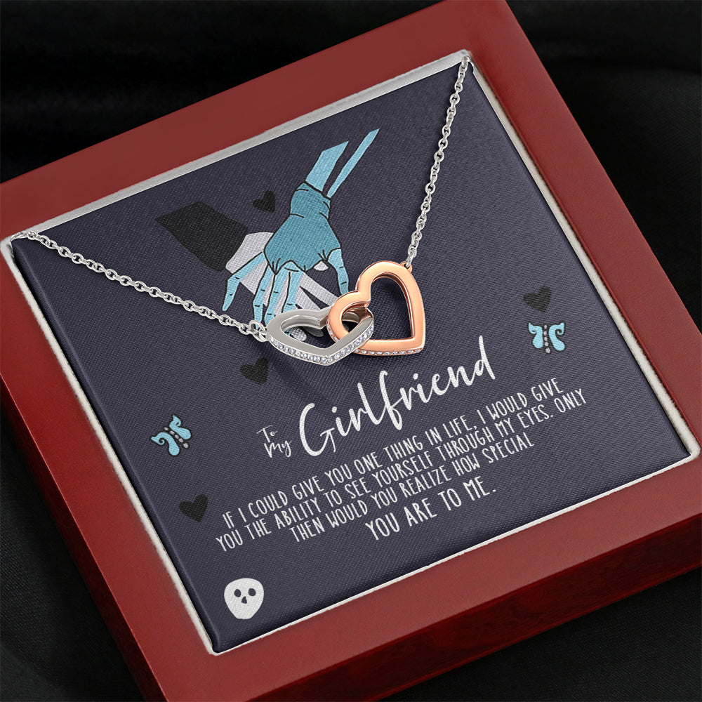 to my girlfriend Interlocked Heart Necklace Romantic Gifts For Girlfriend, Best Simple Gifts For Girlfriend, Jewelry For Girlfriend, Creative Birthday Gifts, Girlfriend Hearts Necklace, Gifts for her