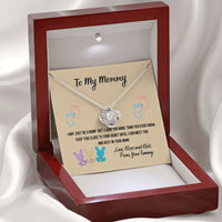 Thumbnail for Mother's Day Gift, Gifts To My Mommy Bunnies Love Knot Necklace, Love Kisses And Kicks From Your Tummy