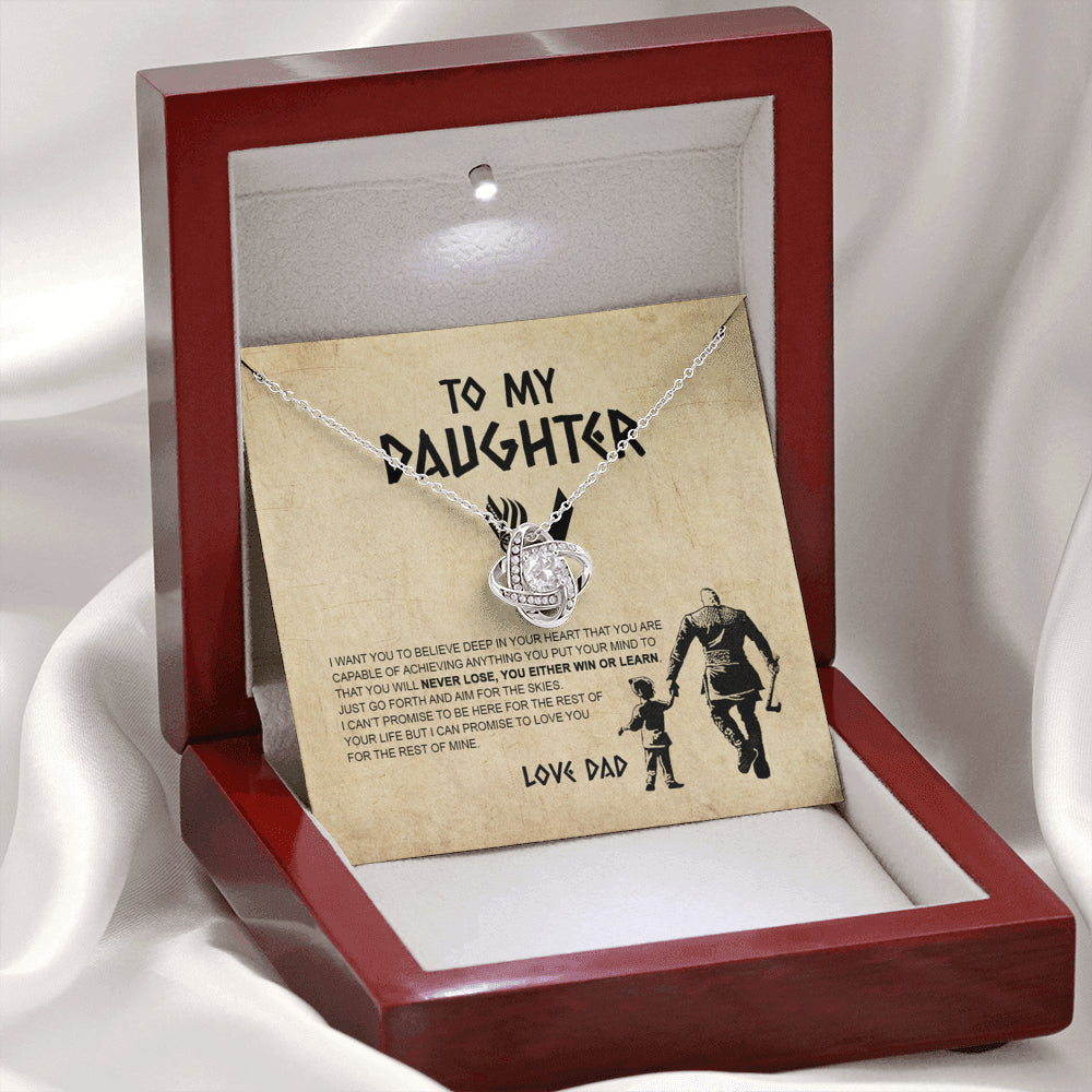 To my Daughter, Gift for Daughter from Dad, Daughter Necklace, Viking Style Love Knot Necklace