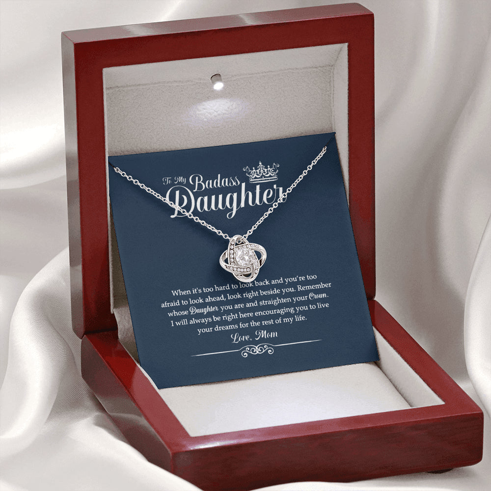 To My Badass Daughter Necklace - Remember Whose Daughter You Are And Straighten Your Crown