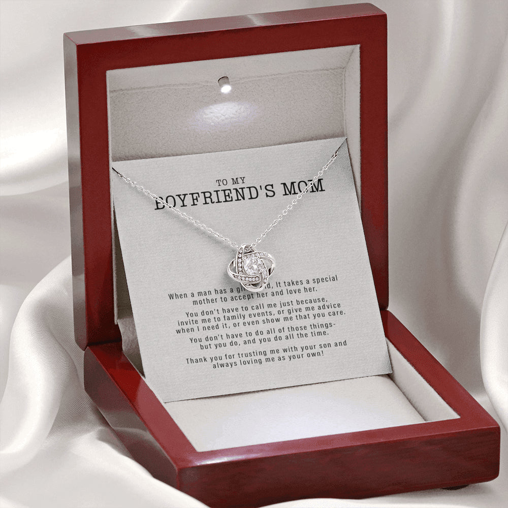 Meaningful Quote Boyfriend's Mom Gift, To My Boyfriends Mom Necklace, For My Boyfriend's Mom on Mother's Day, Birthday Gift for Boyfriends Mom On Christmas, Birthday