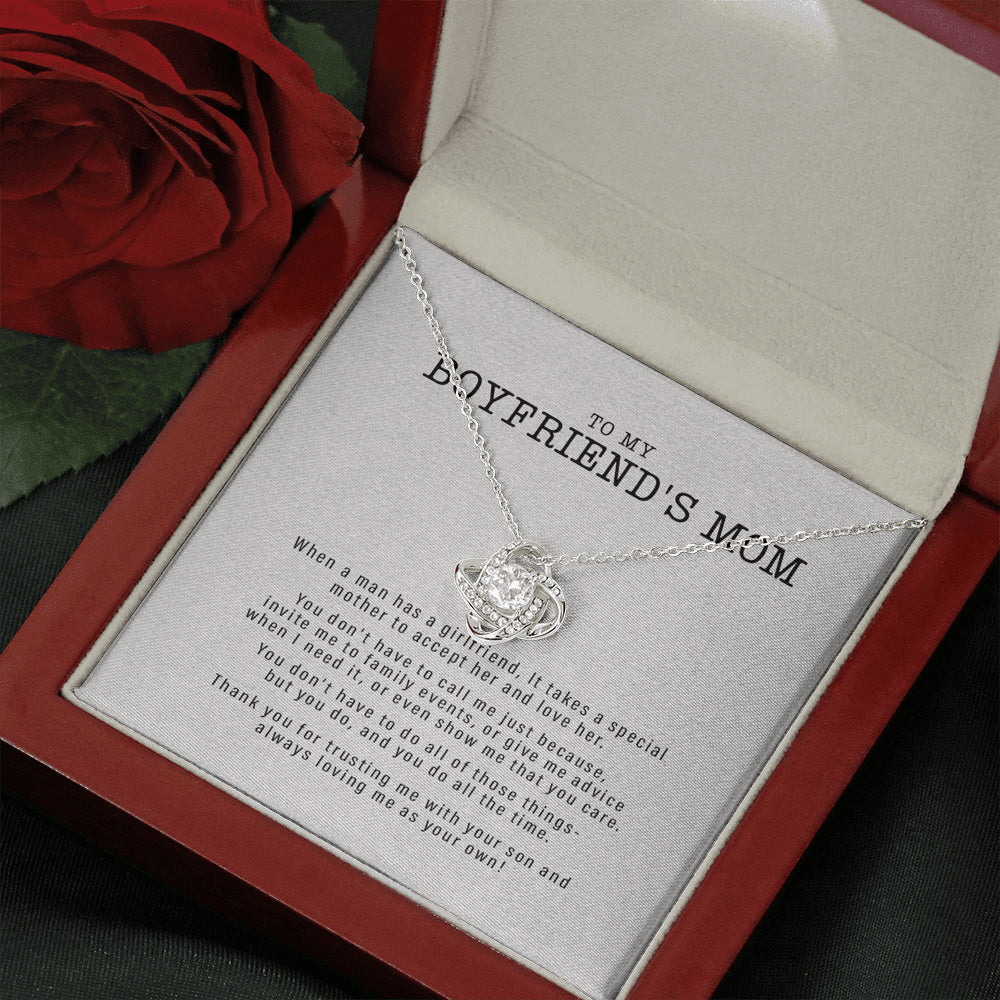 Meaningful Quote Boyfriend's Mom Gift, To My Boyfriends Mom Necklace, For My Boyfriend's Mom on Mother's Day, Birthday Gift for Boyfriends Mom On Christmas, Birthday