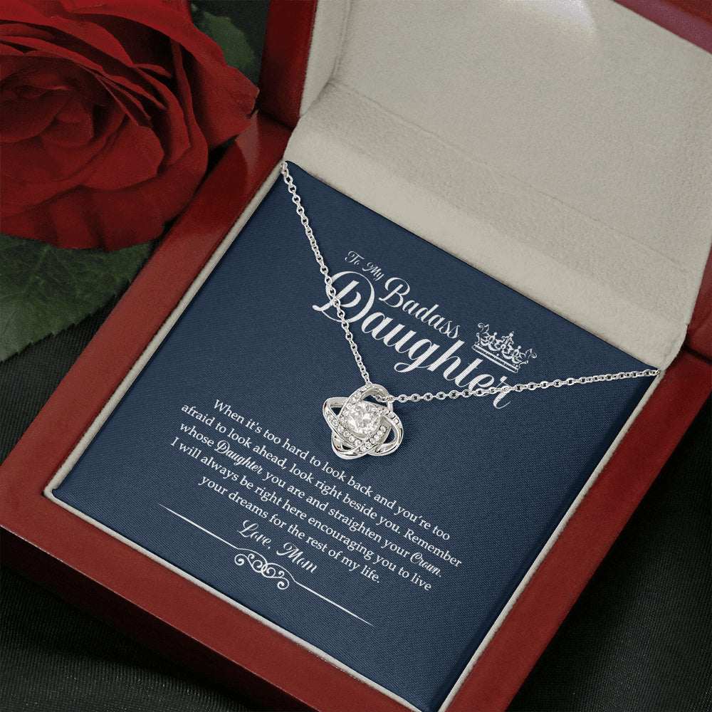 To My Badass Daughter Necklace - Remember Whose Daughter You Are And Straighten Your Crown