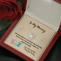 Thumbnail for Mother's Day Gift, Gifts To My Mommy Bunnies Love Knot Necklace, Love Kisses And Kicks From Your Tummy