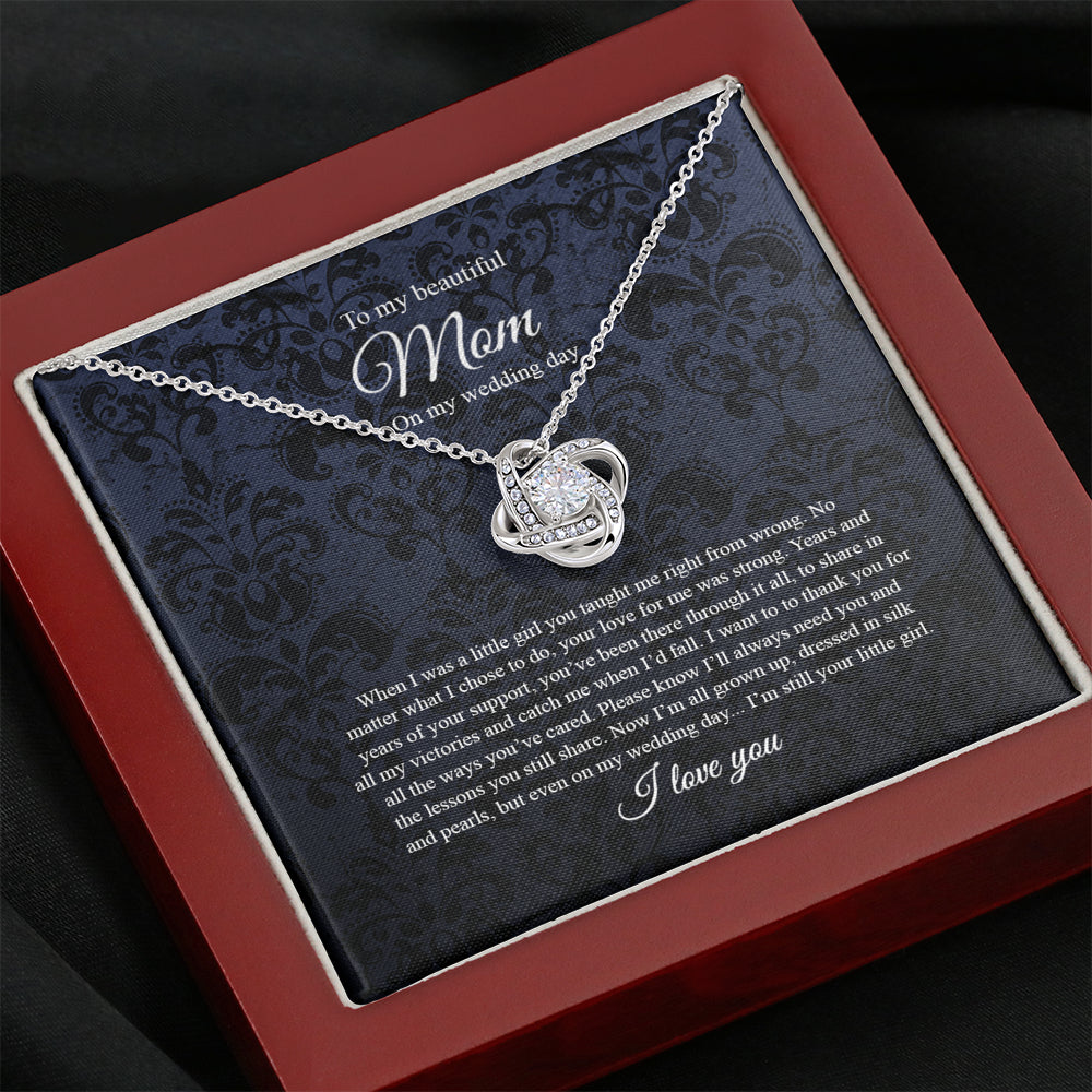 Love Knot Necklace, To Mom On My Wedding Day, Mother Of The Bride Gift From Daughter, Mother Of The Bride Necklace From Bride, Mom Of Bride