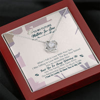 Thumbnail for iWow Inspirational to My Future Mother in Law, Thank You for Welcoming Me Love Knot Necklace, Mother Daughter Gift Mother's Day On Birthday, Christmas